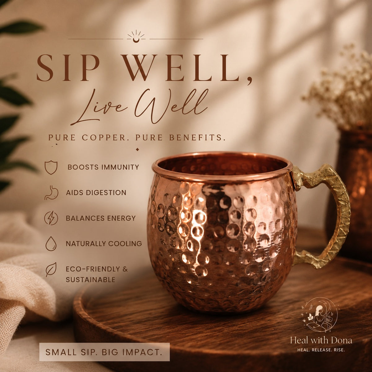 Pure Copper water Cup Turkish 350ml