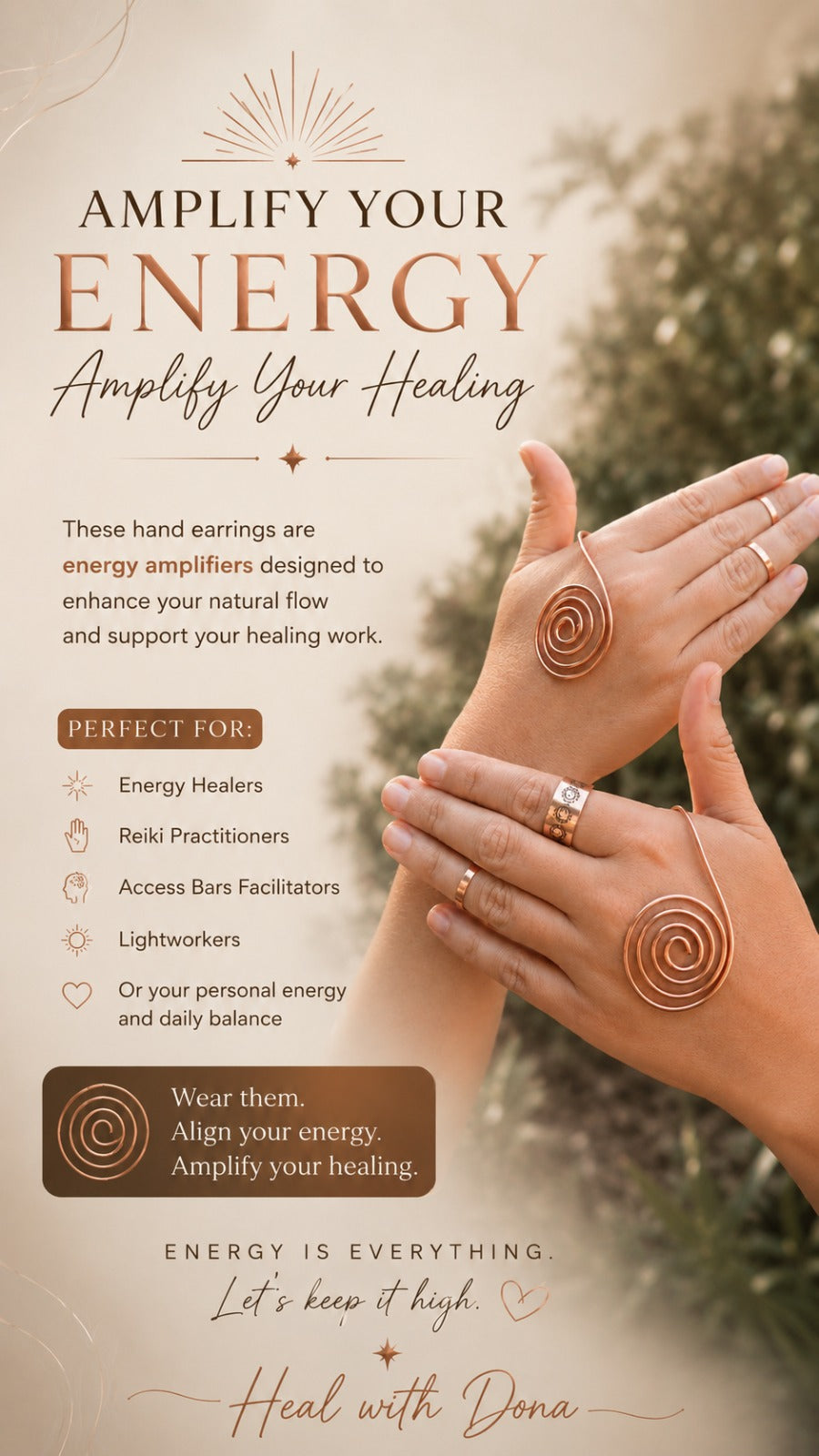 Copper Pair Of Hands Amplifiers