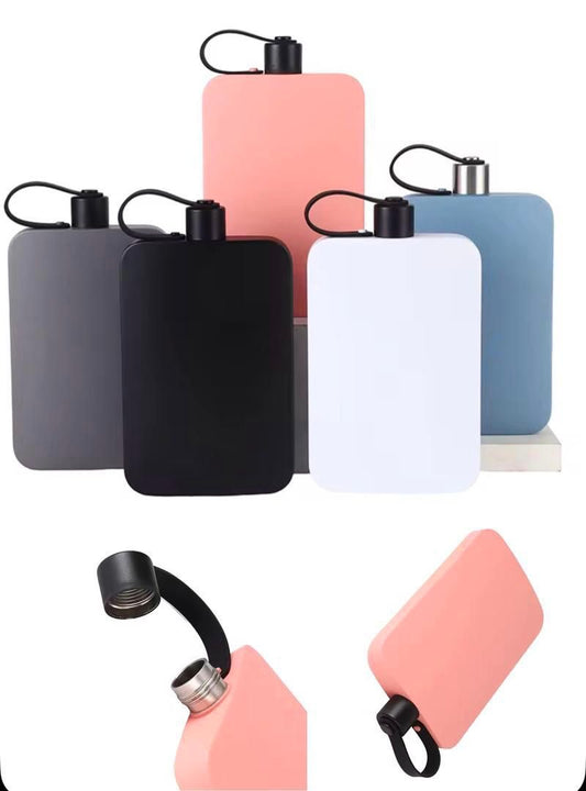 Flat Stainless Steel Water Bottle