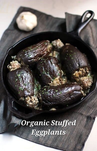 Stuffed Organic Eggplant  (4 pers)