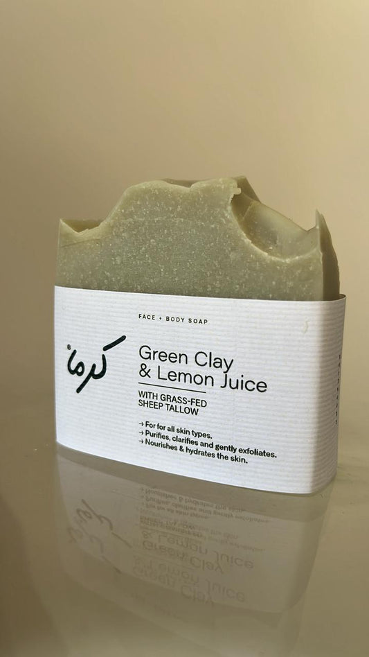 Green Clay and Lemon Juice, with Grass-fed Sheep Tallow 85g