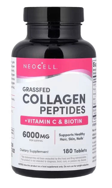 NeoCell, Grassfed Collagen Peptides + Vitamin C & Biotin, 180 Tablets