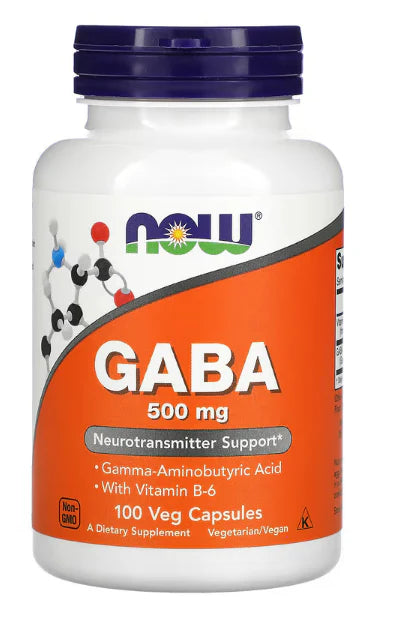 NOW Foods, GABA with Vitamin B-6, 500 mg, 100 Veg Capsules