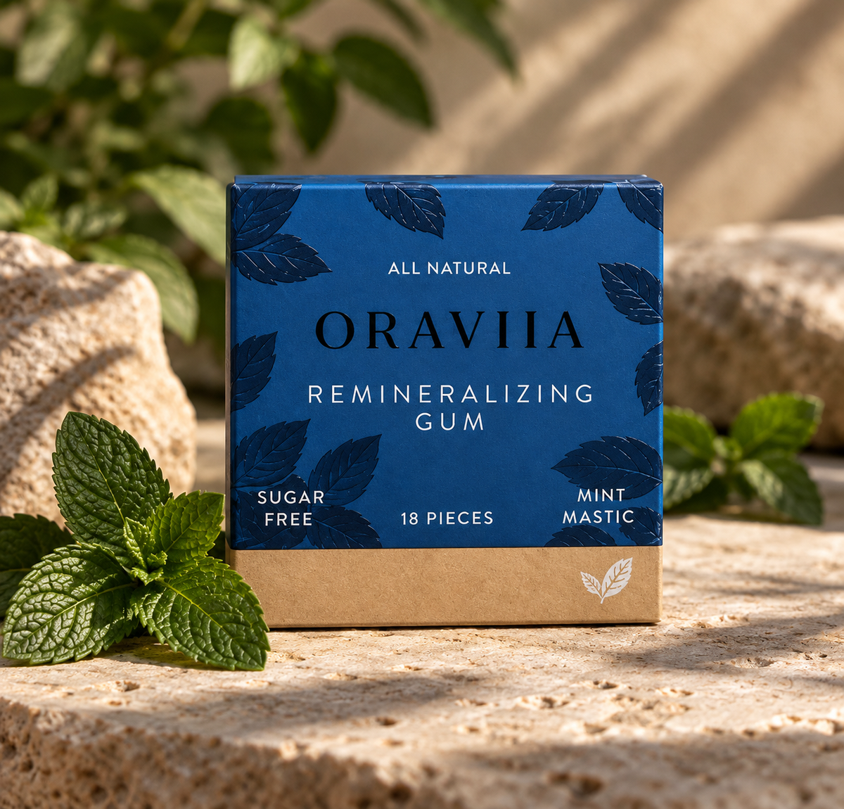 ORAVIIA Mastic Mint Remineralizing Gum - 18 pieces