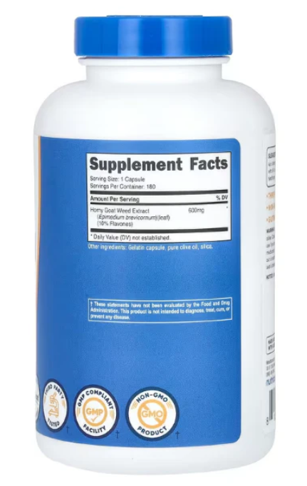 Nutricost, Horny Goat Weed, 600 mg, 180 Capsules