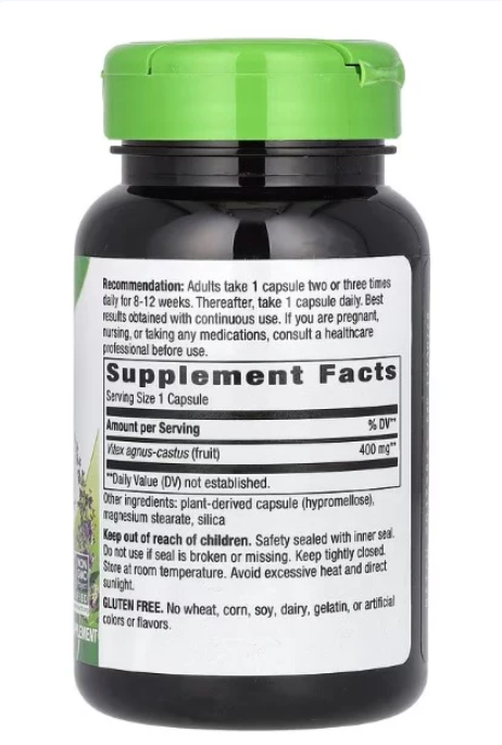 Nature's Way, Vitex Fruit, 400 mg, 100 Vegan Capsules
