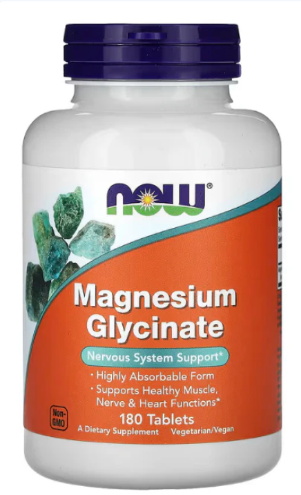 NOW Foods, Magnesium Glycinate, 180 Tablets