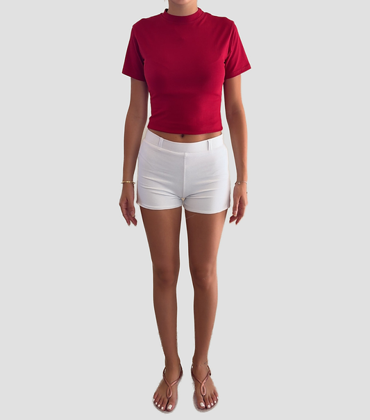 Cropped T-Shirt - Wine